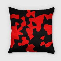 Подушка квадратная Черно-красный авторский арт, цвет: 3D-принт