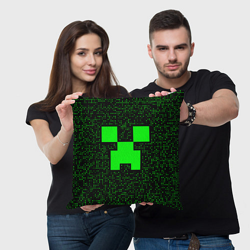 Подушка квадратная Minecraft green squares / 3D-принт – фото 3