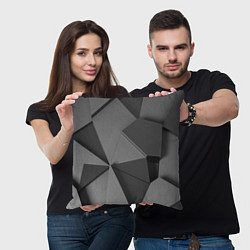 Подушка квадратная Серые геометрические фигуры, цвет: 3D-принт — фото 2