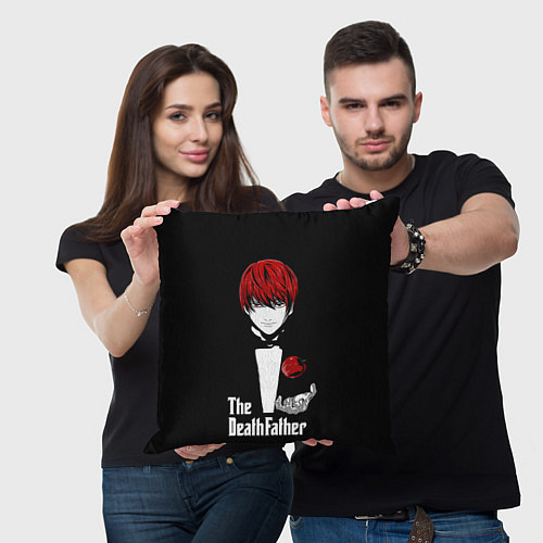 Подушка квадратная Кира аниме - Смертный отец / 3D-принт – фото 3