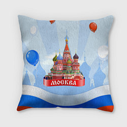 Подушка квадратная Кремль Москва, цвет: 3D-принт