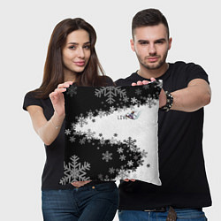 Подушка квадратная Сноуборд черно-белый, цвет: 3D-принт — фото 2