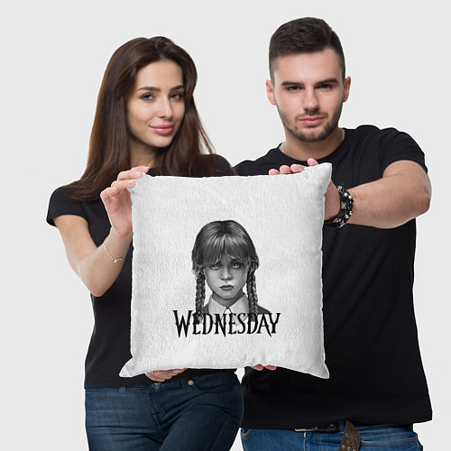 Подушка квадратная Уэнсдэй Аддамс - Wednesday / 3D-принт – фото 3