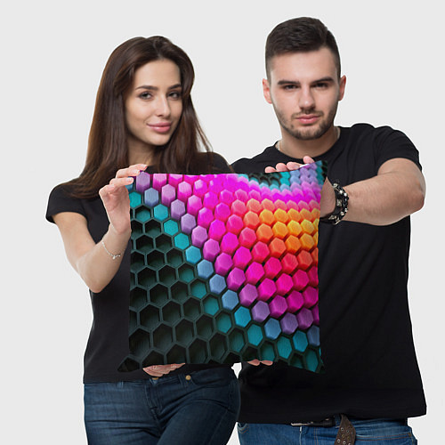 Подушка квадратная Шейповые грани / 3D-принт – фото 3