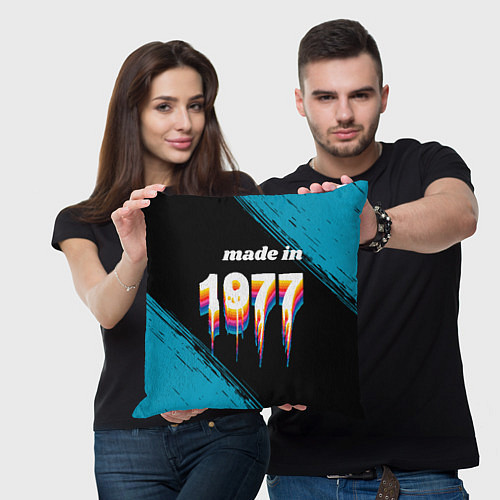 Подушка квадратная Made in 1977: liquid art / 3D-принт – фото 3