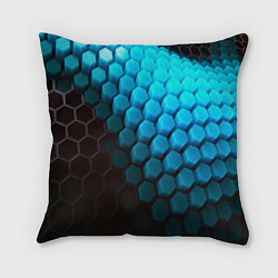 Подушка квадратная Abstraction neon blue, цвет: 3D-принт