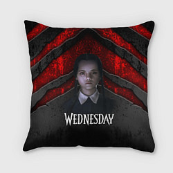Подушка квадратная Wedneday black and red, цвет: 3D-принт