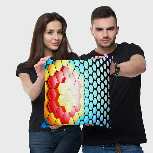 Подушка квадратная Shape abstract color / 3D-принт – фото 3