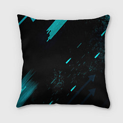 Подушка квадратная Abstraction Line blue, цвет: 3D-принт