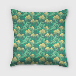 Подушка квадратная Камуфляж деревья двуцветный, цвет: 3D-принт