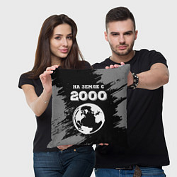 Подушка квадратная На Земле с 2000: краска на темном, цвет: 3D-принт — фото 2