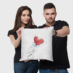 Подушка квадратная Леденец сердечко, цвет: 3D-принт — фото 2