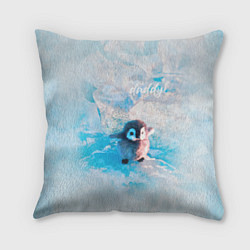 Подушка квадратная Милый пингвин - папочка, цвет: 3D-принт
