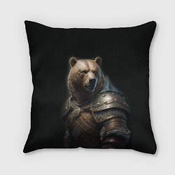 Подушка квадратная Медведь в доспехах, цвет: 3D-принт