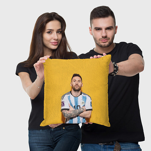 Подушка квадратная Lionel Messi 10 / 3D-принт – фото 3