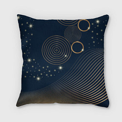 Подушка квадратная Абстрактный золотой узор в стиле мемфис, цвет: 3D-принт