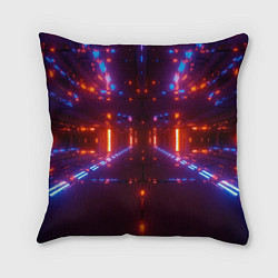 Подушка квадратная Неоновые разнообразные абстрактные лучи, цвет: 3D-принт