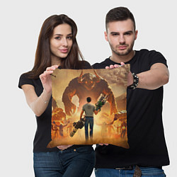 Подушка квадратная Serious Sam, цвет: 3D-принт — фото 2