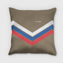 Подушка квадратная Триколор - три полосы на песочном, цвет: 3D-принт