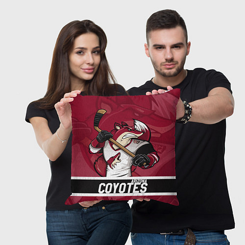 Подушка квадратная Arizona Coyotes маскот / 3D-принт – фото 3