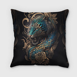 Подушка квадратная Тигр Irezumi, цвет: 3D-принт