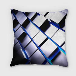 Подушка квадратная Неоновые плиты киберпанк, цвет: 3D-принт