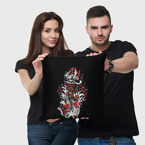 Подушка квадратная Irezumi самурай / 3D-принт – фото 3