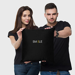 Подушка квадратная Надпись smile, цвет: 3D-принт — фото 2