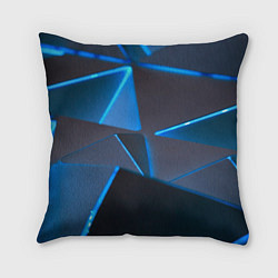 Подушка квадратная Неоновые грани абстракции, цвет: 3D-принт