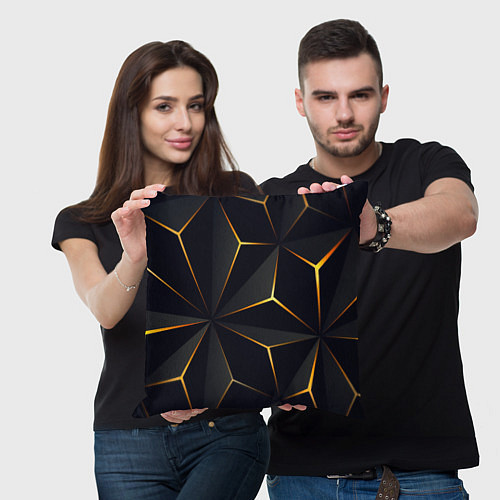 Подушка квадратная Hexagon Line Smart / 3D-принт – фото 3