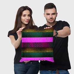 Подушка квадратная Patterned stripes, цвет: 3D-принт — фото 2