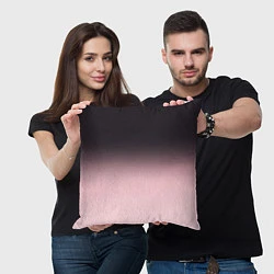 Подушка квадратная Градиент: от черного к розовому, цвет: 3D-принт — фото 2