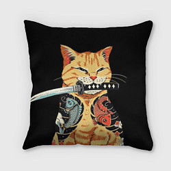 Подушка квадратная Yakuza tattoo cat, цвет: 3D-принт