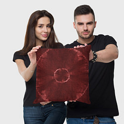 Подушка квадратная Красный круг тай-дай, цвет: 3D-принт — фото 2