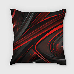 Подушка квадратная Black and red abstract