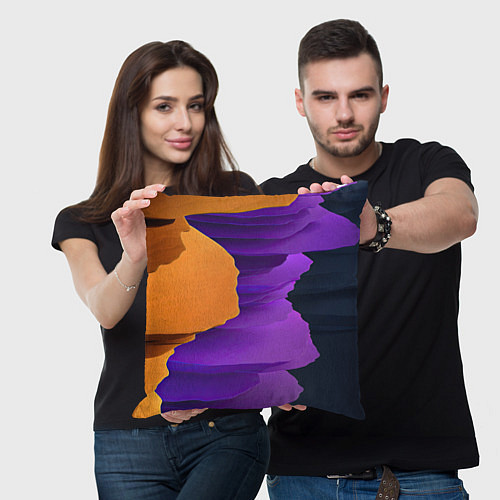 Подушка квадратная Красочные слои / 3D-принт – фото 3