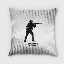 Подушка квадратная Counter Strike с потертостями на светлом фоне, цвет: 3D-принт