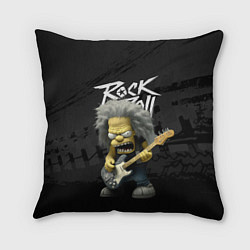 Подушка квадратная Rock and Roll Simpsons, цвет: 3D-принт