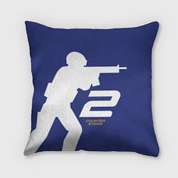 Подушка квадратная Counter Strike 2 силуэт, цвет: 3D-принт