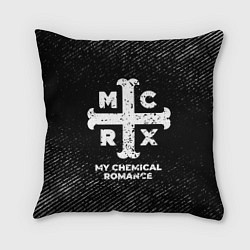 Подушка квадратная My Chemical Romance с потертостями на темном фоне, цвет: 3D-принт