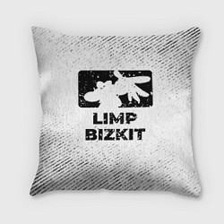 Подушка квадратная Limp Bizkit с потертостями на светлом фоне, цвет: 3D-принт