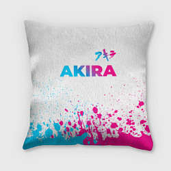 Подушка квадратная Akira neon gradient style: символ сверху, цвет: 3D-принт