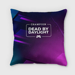 Подушка квадратная Dead by Daylight gaming champion: рамка с лого и д, цвет: 3D-принт