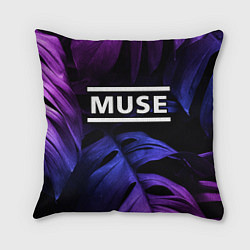 Подушка квадратная Muse neon monstera, цвет: 3D-принт