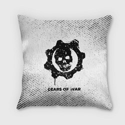 Подушка квадратная Gears of War с потертостями на светлом фоне, цвет: 3D-принт