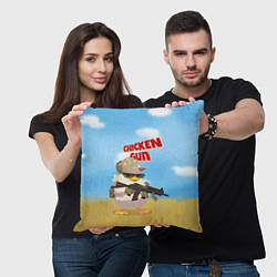 Подушка квадратная Цыпленок - Чикен Ган, цвет: 3D-принт — фото 2