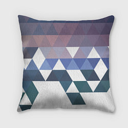 Подушка квадратная Абстрактные разноцветные треугольники в паттерне, цвет: 3D-принт