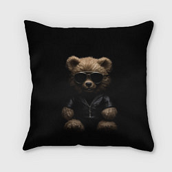 Подушка квадратная Брутальный плюшевый медведь, цвет: 3D-принт