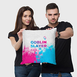 Подушка квадратная Goblin Slayer neon gradient style: символ сверху, цвет: 3D-принт — фото 2