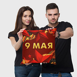 Подушка квадратная 9 мая - Звезды, цвет: 3D-принт — фото 2